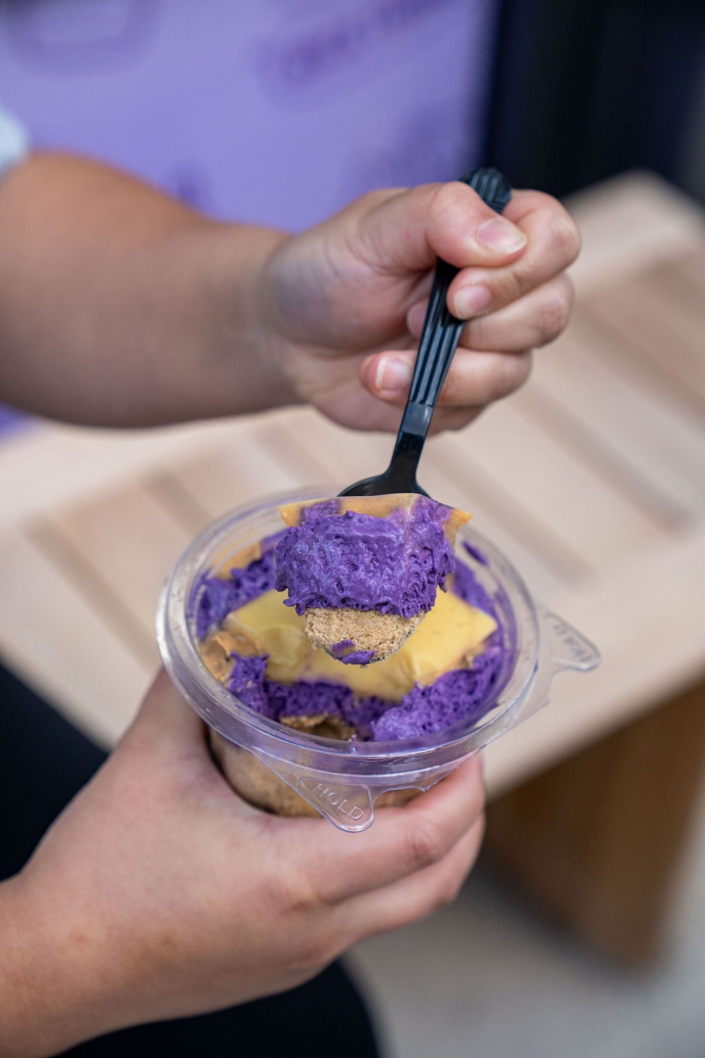 Real Rice Culture Ube Flan Cheesecake dessert